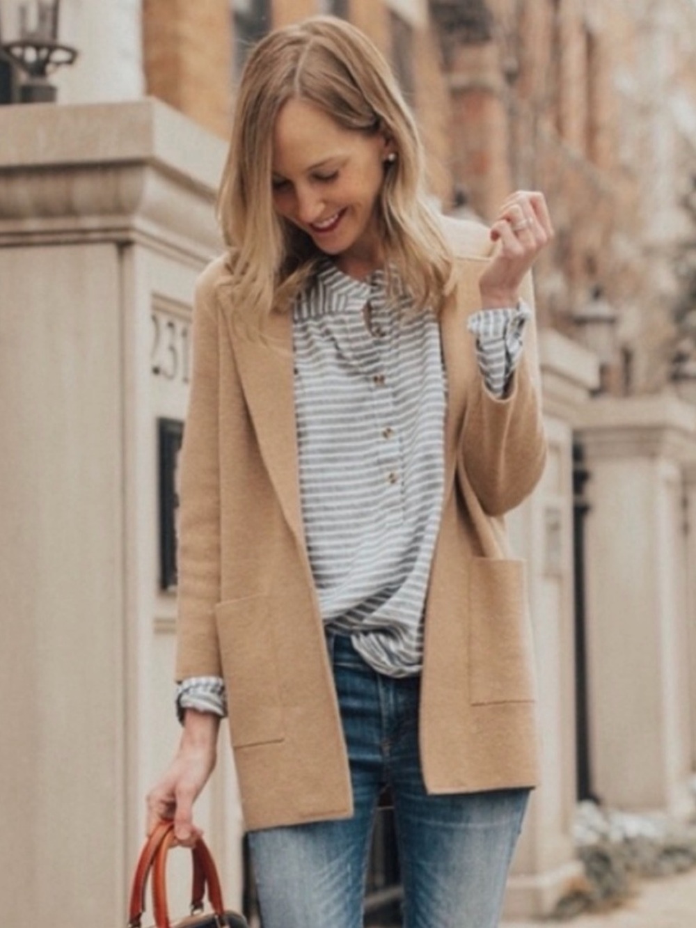 J. Crew Sophie Sweater Blazer Coat Camel. Excellent Condition Size XS or S Fall